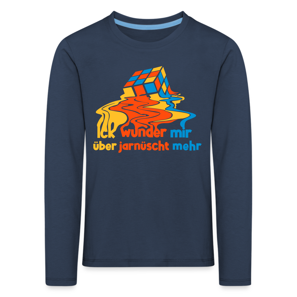 Ick Wunder Mir - Kinder Langarmshirt - navy