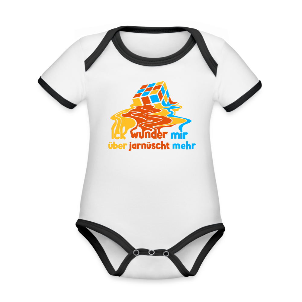 Ick Wunder Mir - Baby Bio-Kurzarm-Kontrastbody - white/black