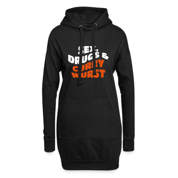 Sex, Drucks & Currywurst - Hoodie-Kleid - black