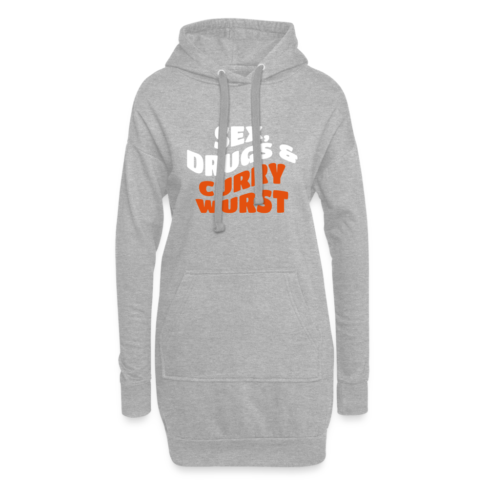 Sex, Drucks & Currywurst - Hoodie-Kleid - heather grey