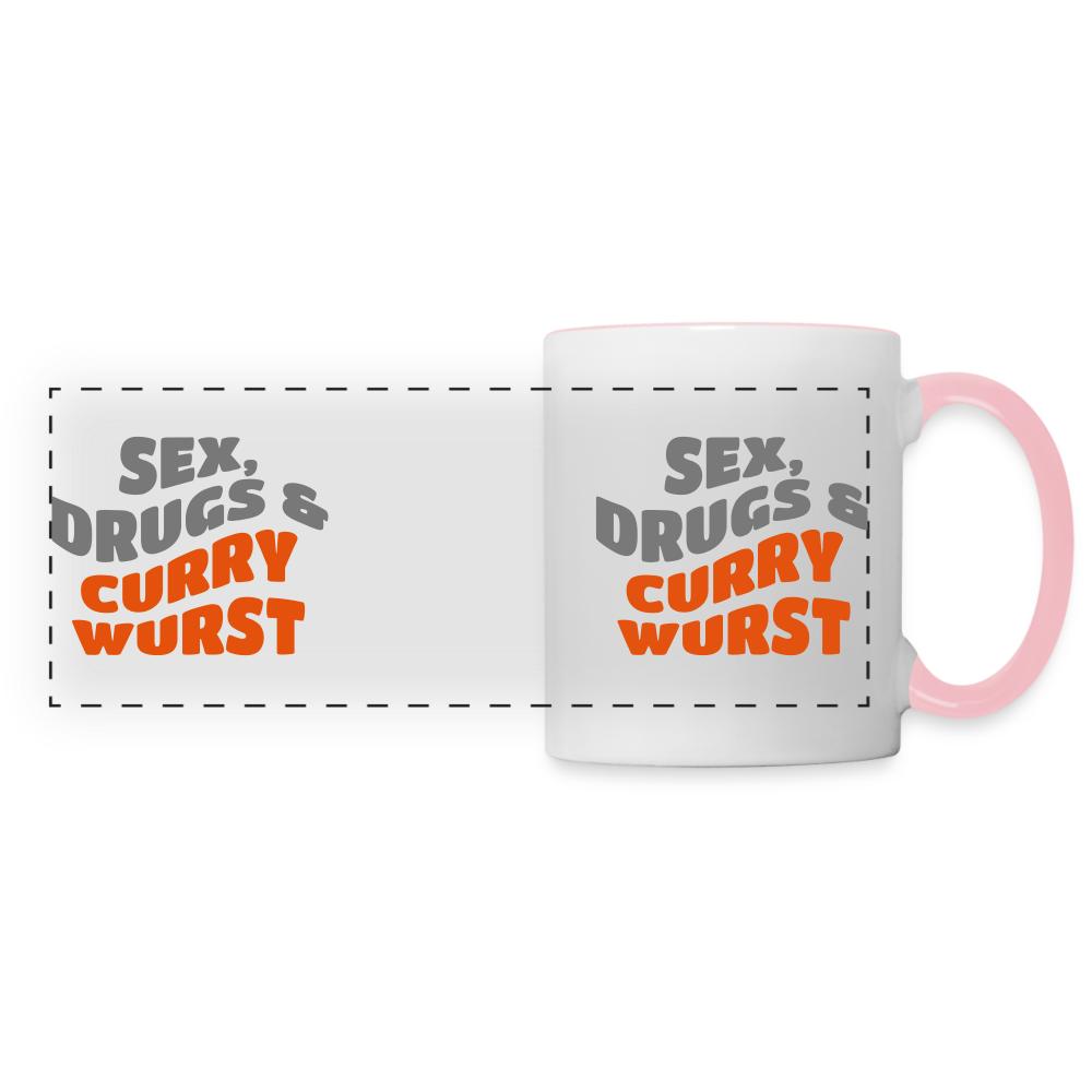 Sex, Drucks & Currywurst - Tasse zweifarbig - white/pink