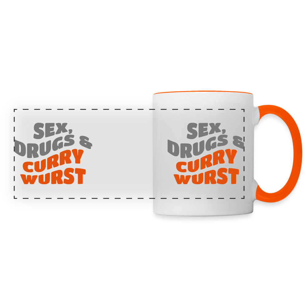 Sex, Drucks & Currywurst - Tasse zweifarbig - white/orange