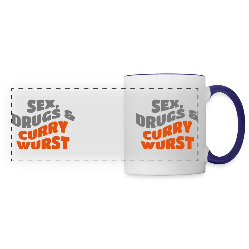 Sex, Drucks & Currywurst - Tasse zweifarbig - white/cobalt blue