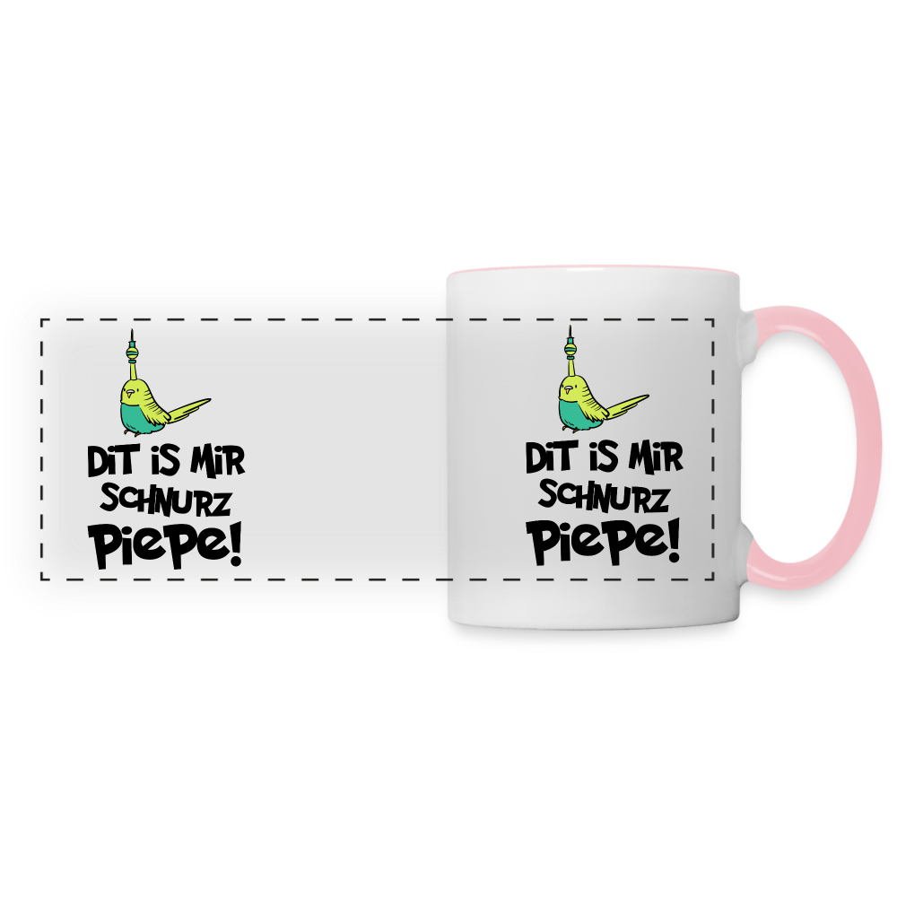 Schnurz Piepe mit Piep - Tasse zweifarbig - white/pink