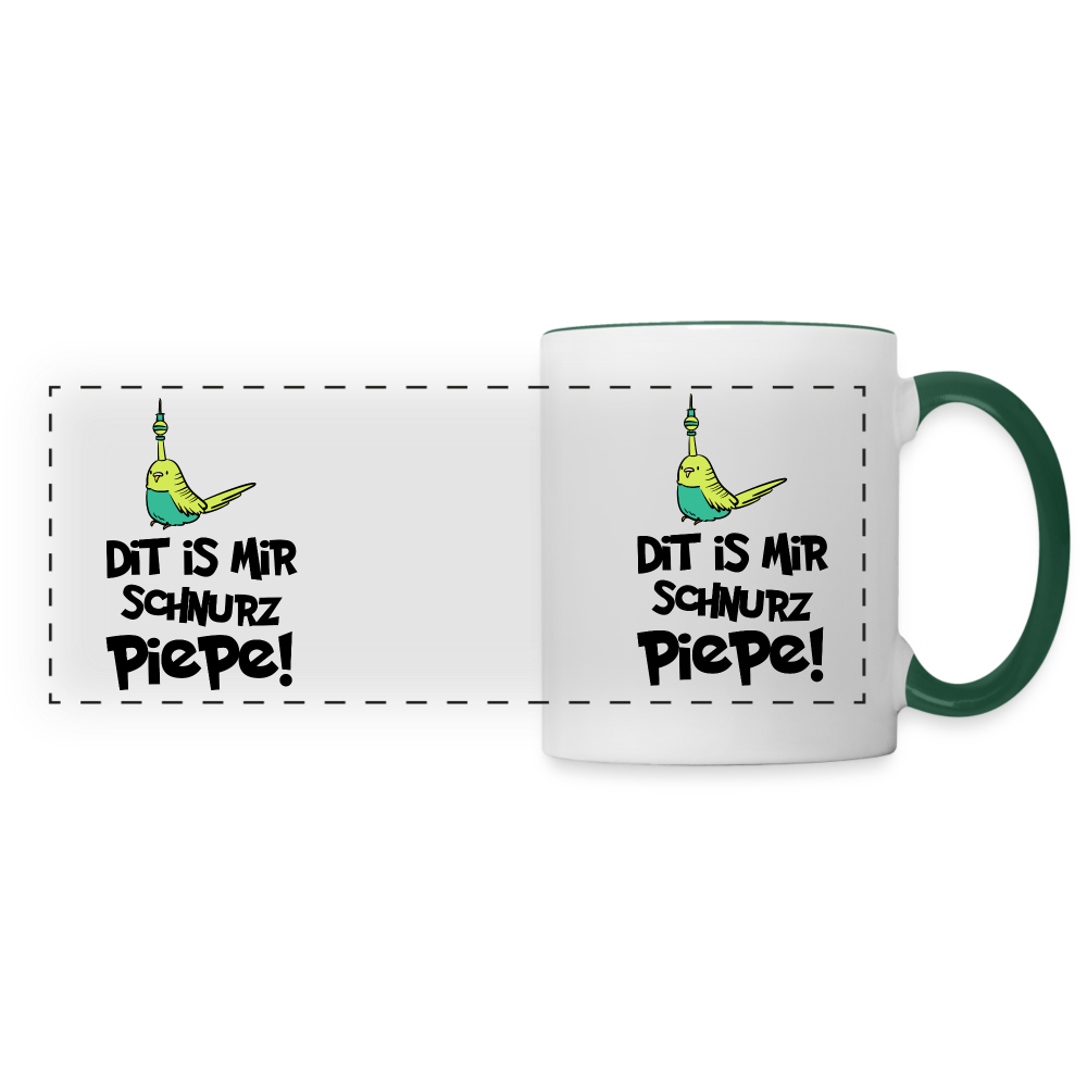 Schnurz Piepe mit Piep - Tasse zweifarbig - white/dark green