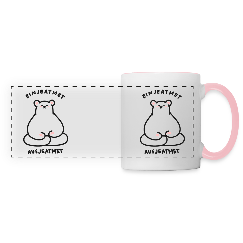 Einjeatmet - Tasse zweifarbig - white/pink