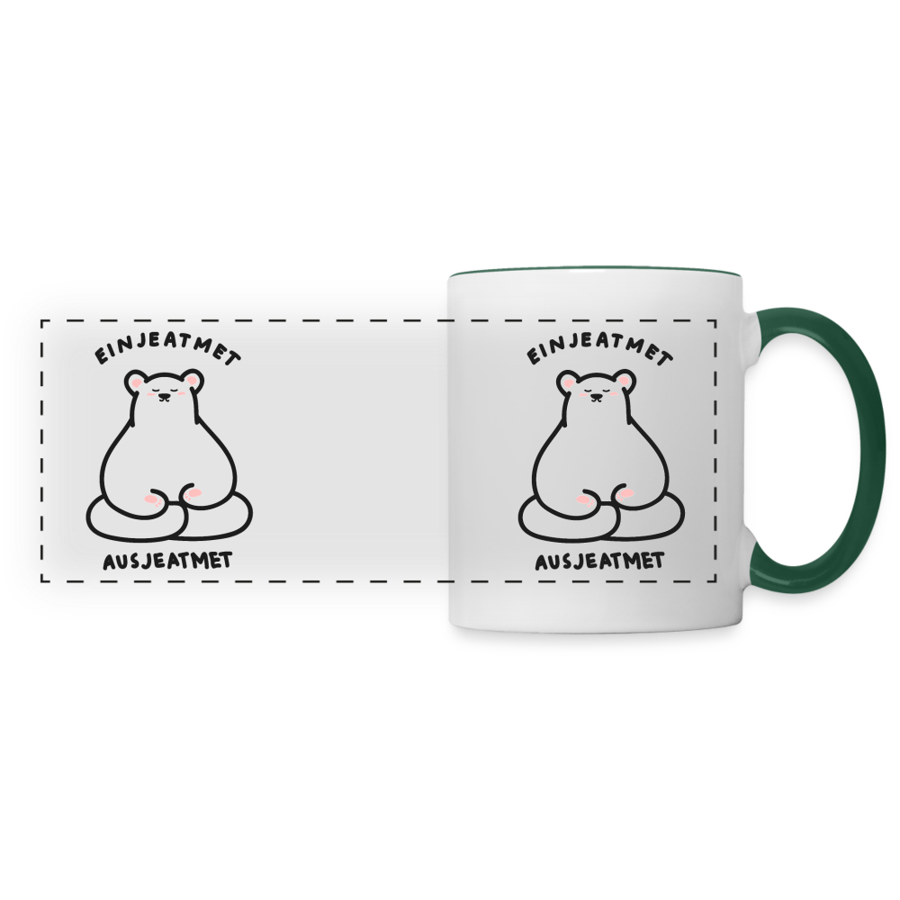 Einjeatmet - Tasse zweifarbig - white/dark green