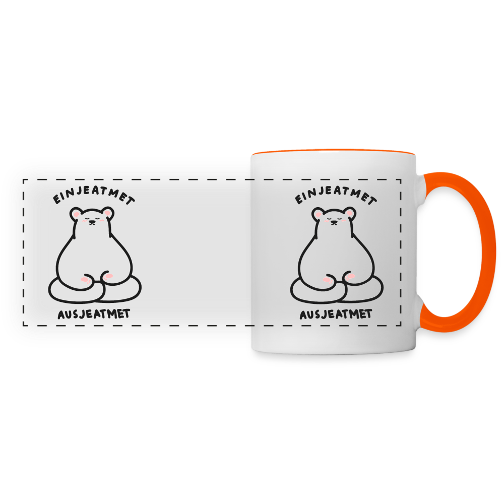 Einjeatmet - Tasse zweifarbig - white/orange