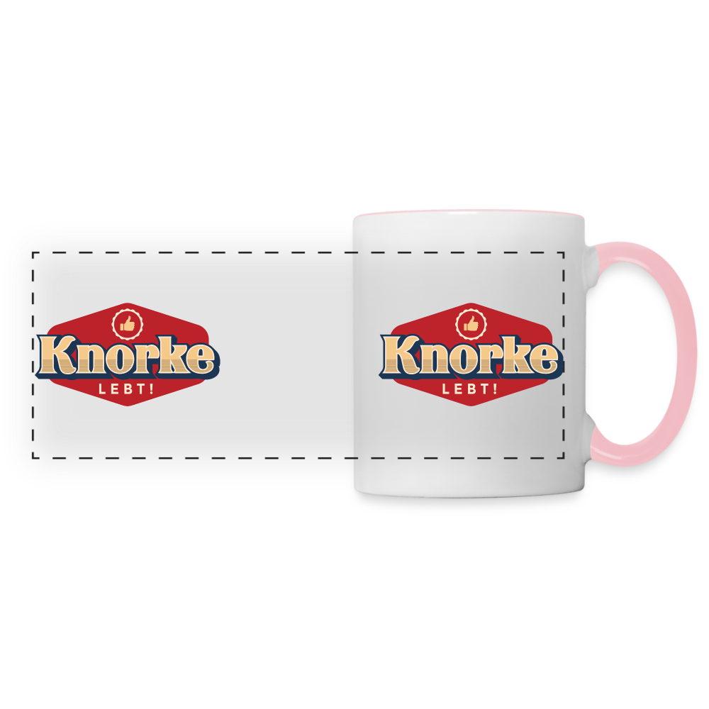 KNORKE lebt! - Tasse zweifarbig - white/pink