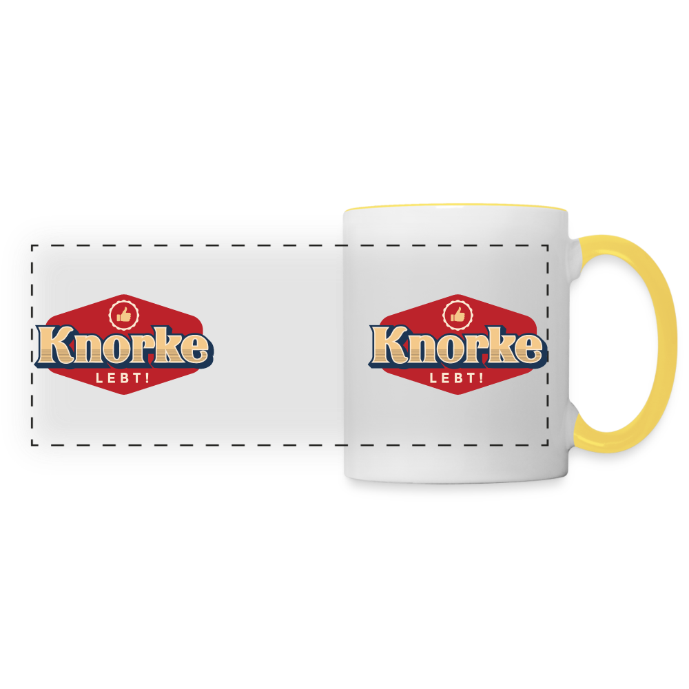 KNORKE lebt! - Tasse zweifarbig - white/yellow
