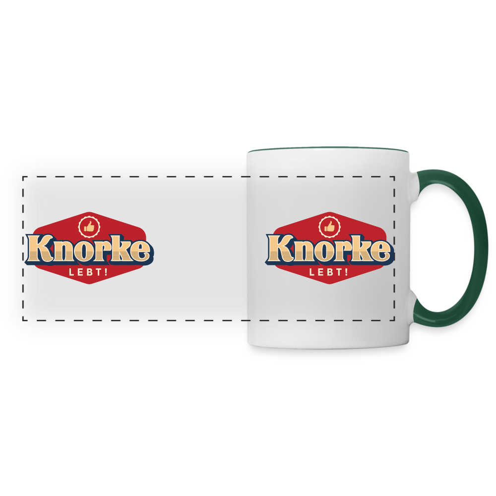 KNORKE lebt! - Tasse zweifarbig - white/dark green