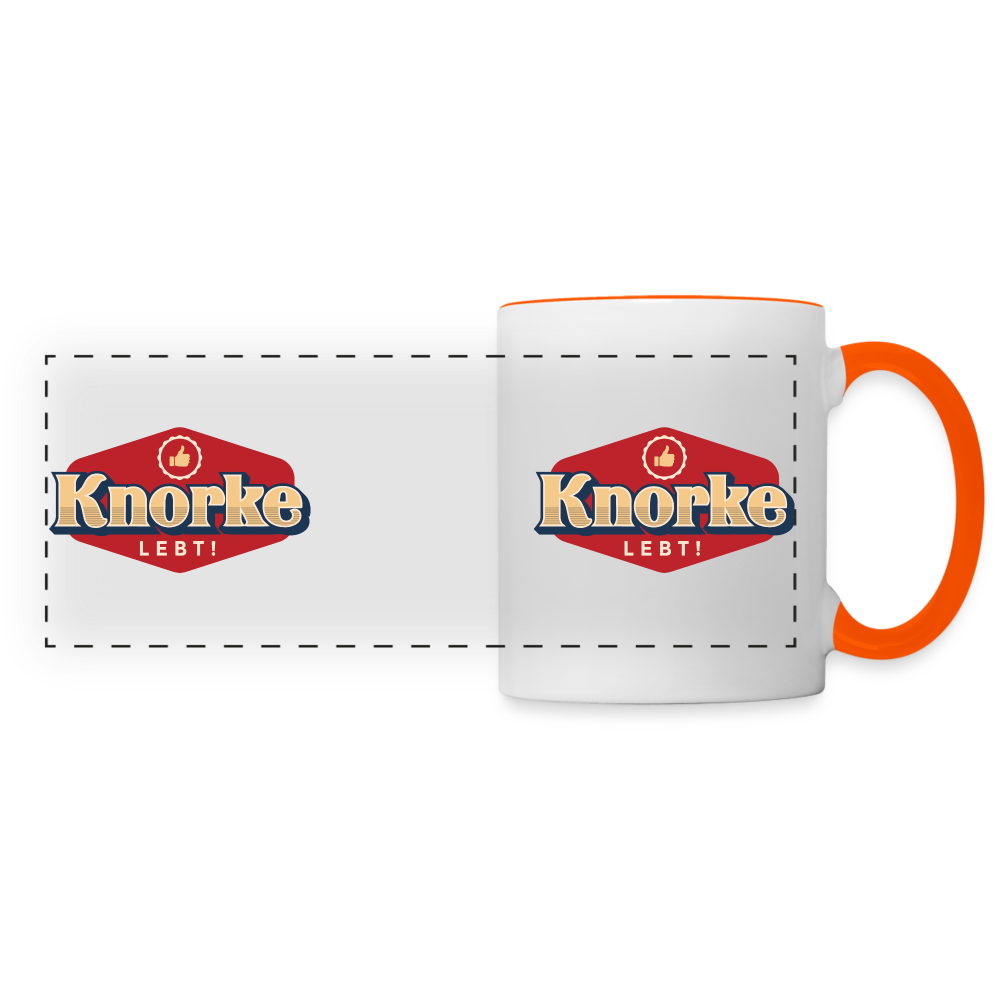 KNORKE lebt! - Tasse zweifarbig - white/orange