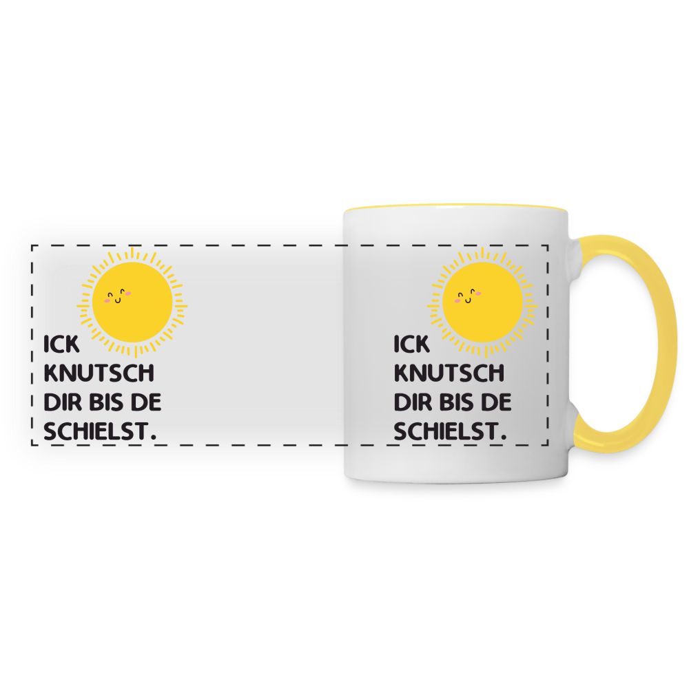 Ick knutsch dir Sonne! - Tasse zweifarbig - white/yellow