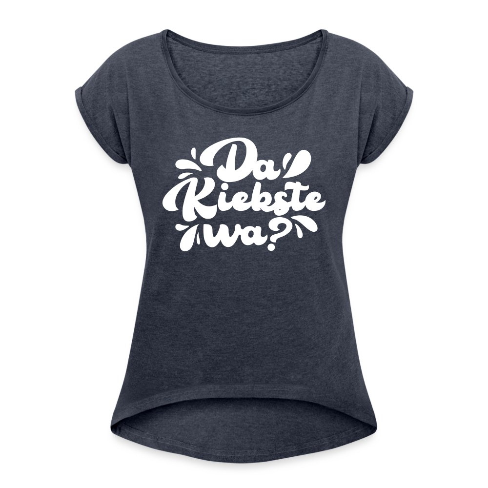 Kiekste - Frauen T-Shirt mit gerollten Ärmeln - heather navy