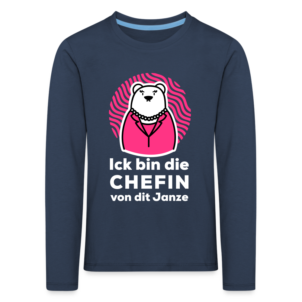 Chefin - Kinder Langarmshirt - navy