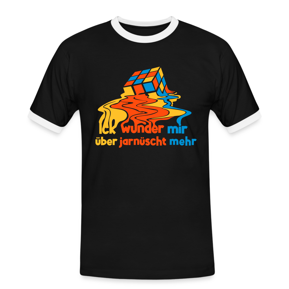 Ick Wunder Mir - Männer Ringer T-Shirt - black/white