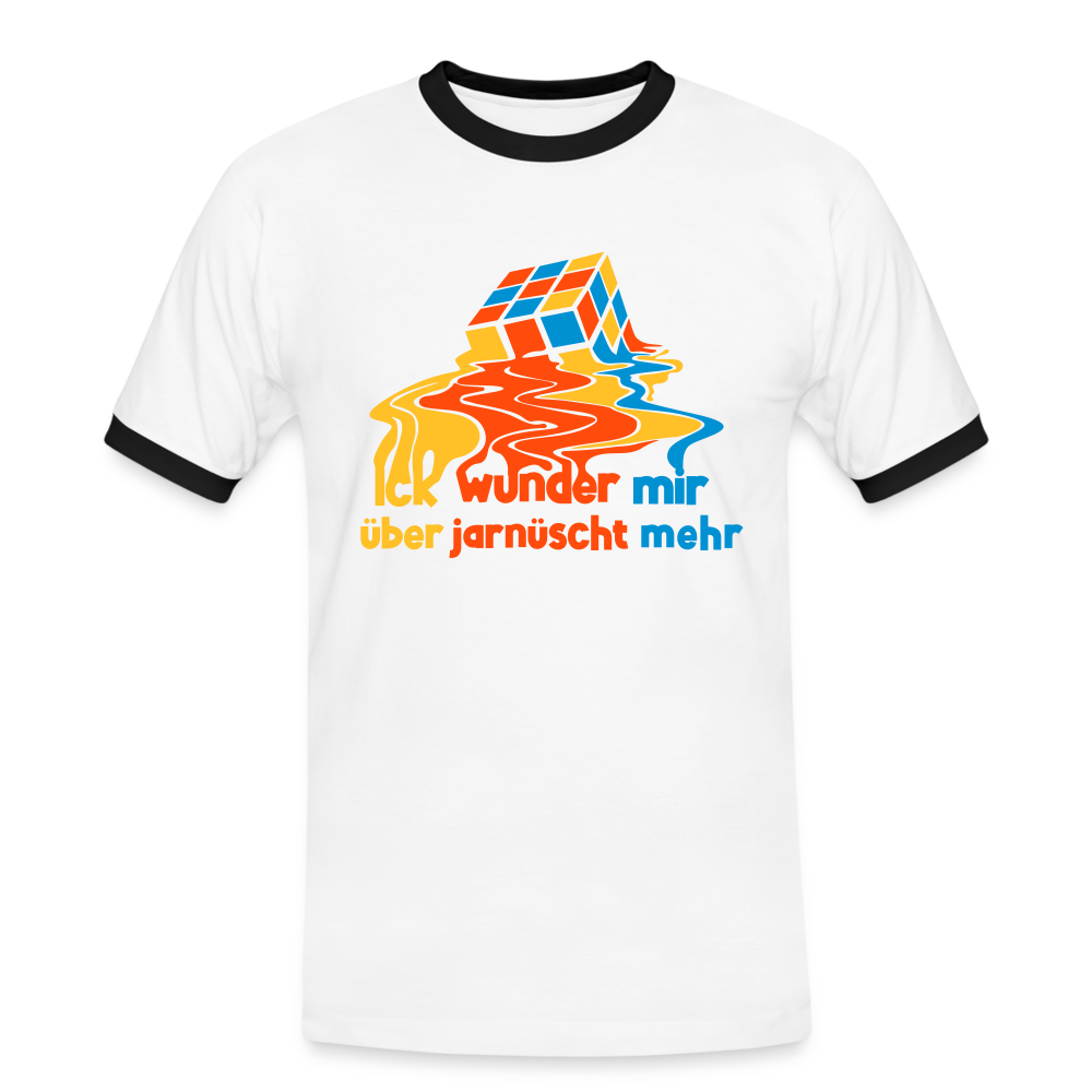 Ick Wunder Mir - Männer Ringer T-Shirt - white/black