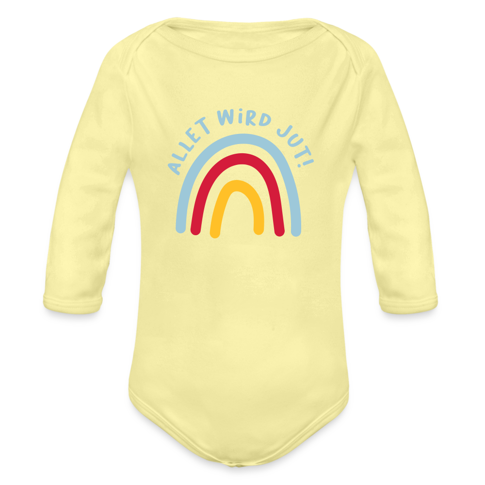 Allet wird jut! - Bio-Langarmbody - washed yellow