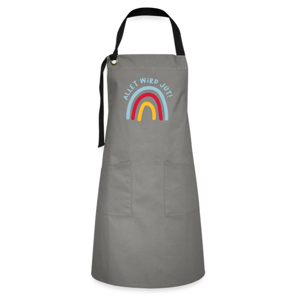 Allet wird jut! - Kontrastschürze - grey/black