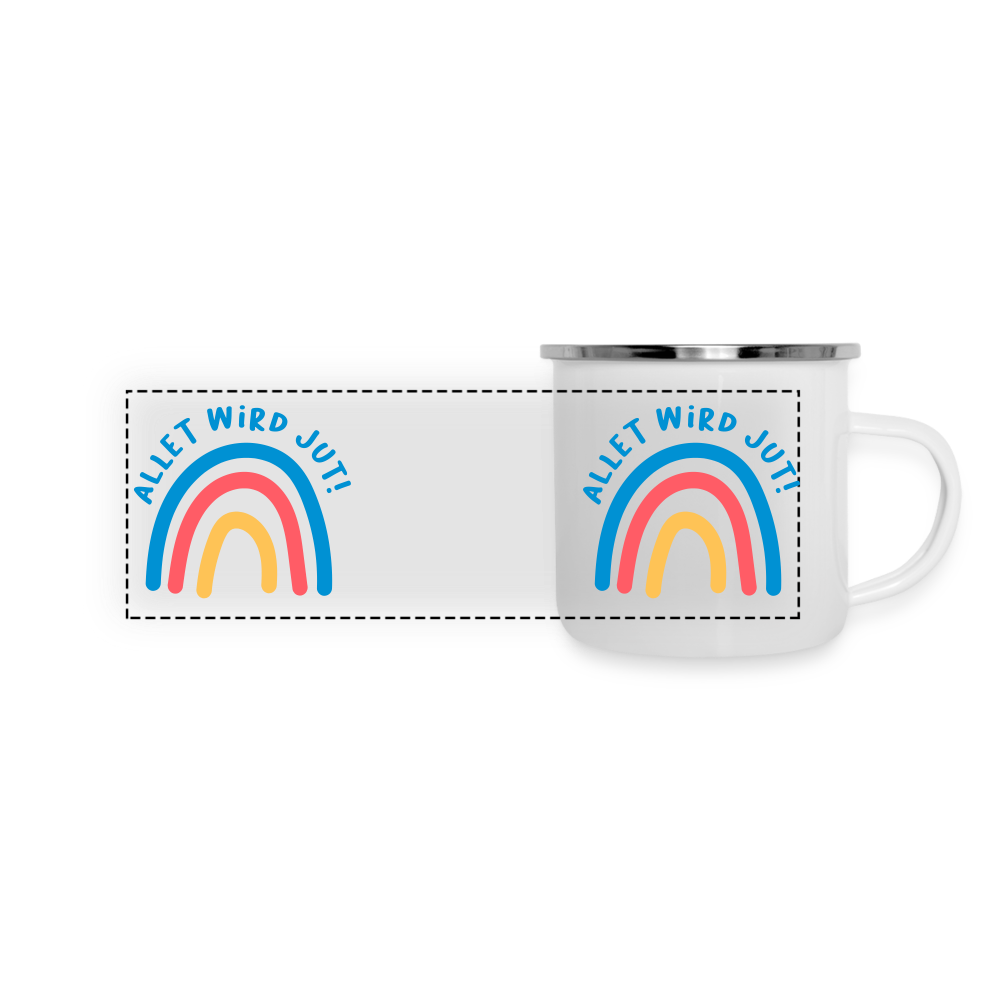 Allet wird jut! - Emaille Tasse - white