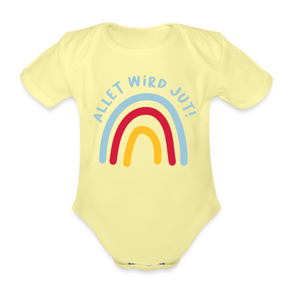 Allet wird jut! - Bio-Kurzarmbody - washed yellow