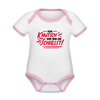 Ick knutsch dir! - Baby Bio-Kurzarm-Kontrastbody - white/rose