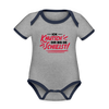 Ick knutsch dir! - Baby Bio-Kurzarm-Kontrastbody - heather grey/navy