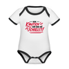 Ick knutsch dir! - Baby Bio-Kurzarm-Kontrastbody - white/black