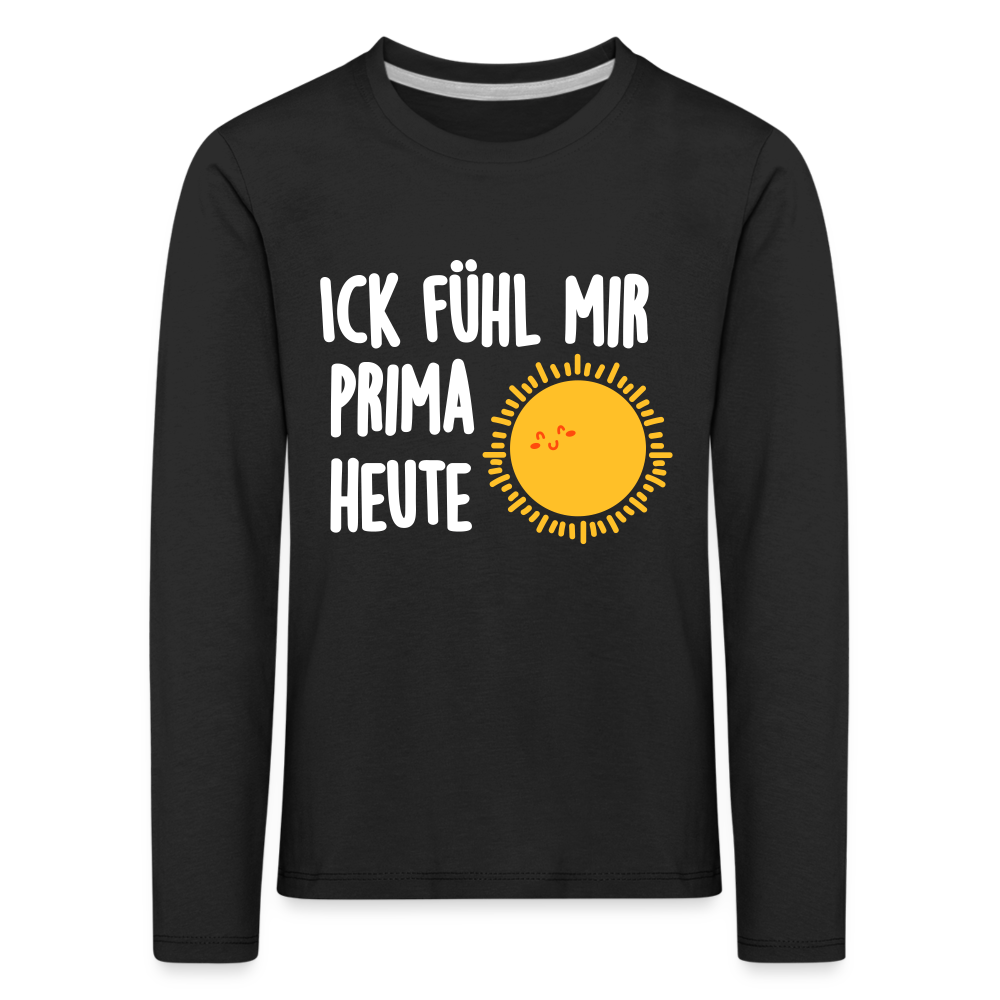 Ick fühl mir prima - Kinder Langarmshirt - black