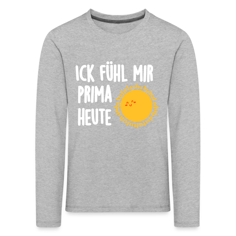 Ick fühl mir prima - Kinder Langarmshirt - heather grey
