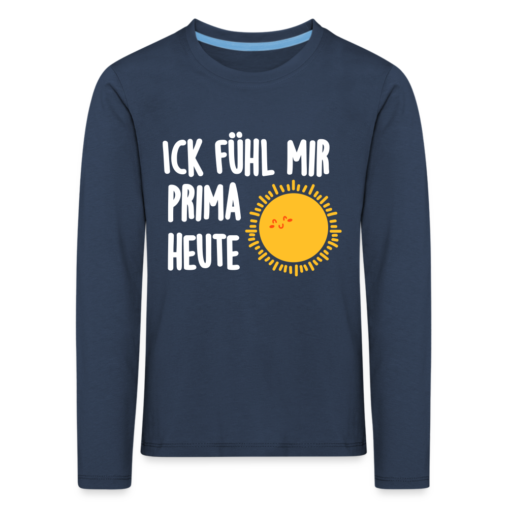 Ick fühl mir prima - Kinder Langarmshirt - navy
