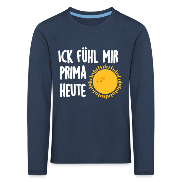 Ick fühl mir prima - Kinder Langarmshirt - navy