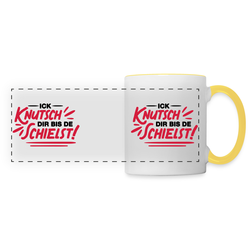 Ick knutsch dir! - Tasse zweifarbig - white/yellow