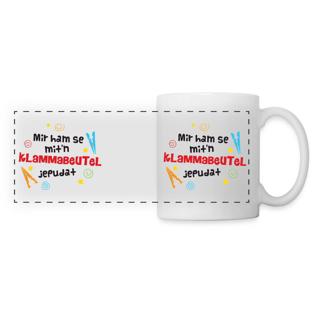 Mit'n Klammabeutel jepudat - Tasse zweifarbig - white