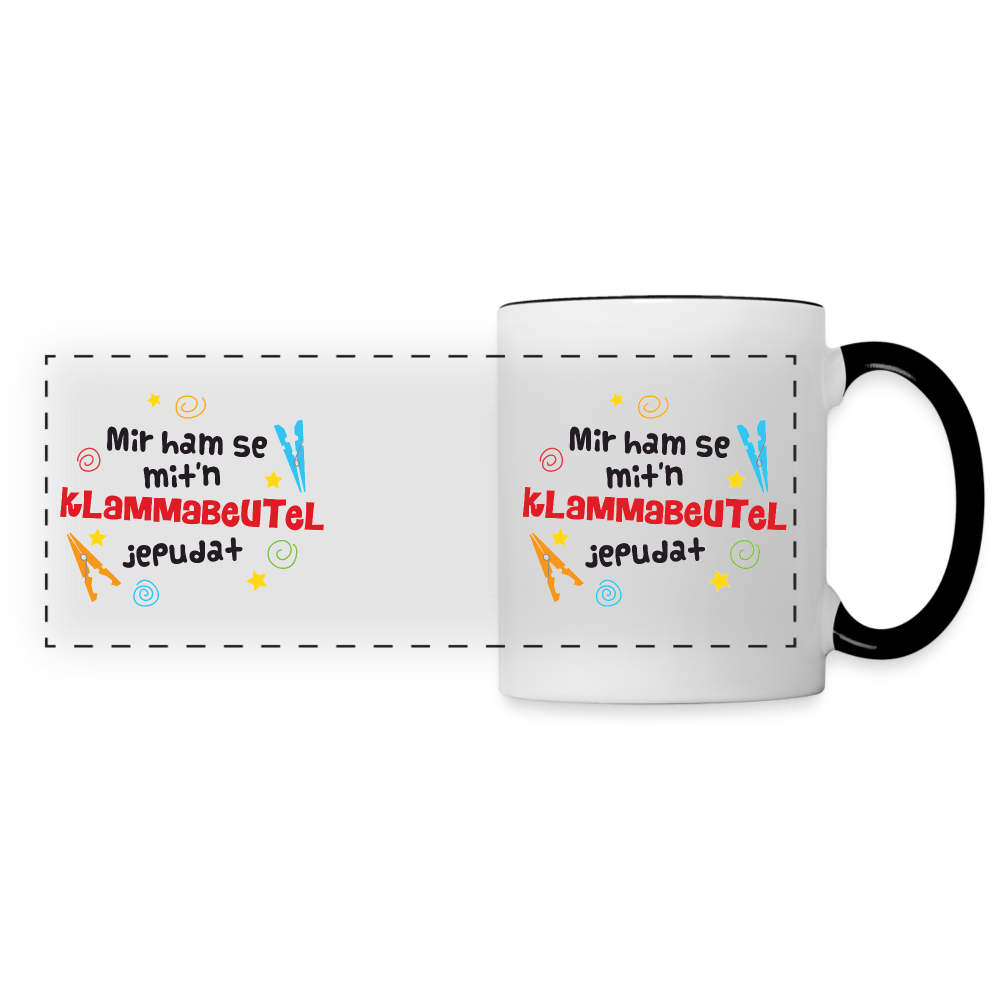Mit'n Klammabeutel jepudat - Tasse zweifarbig - white/black