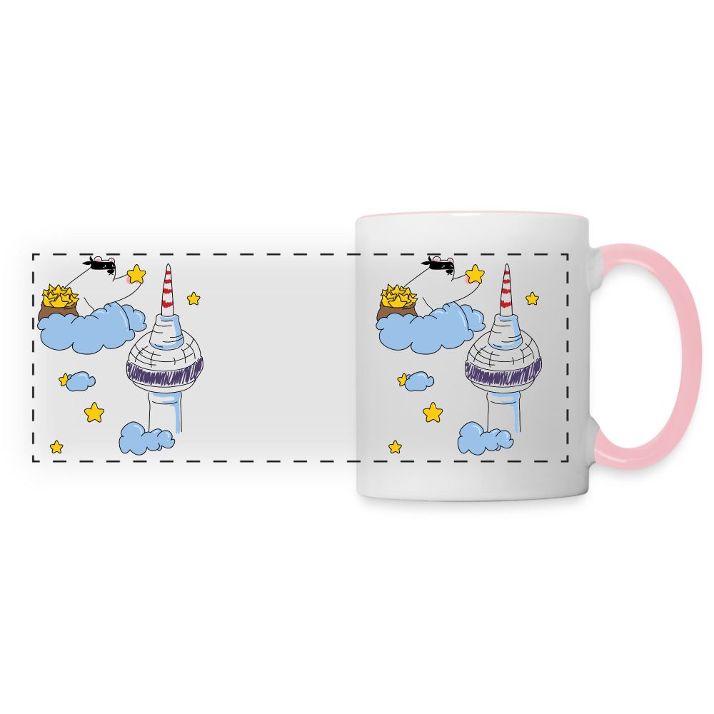 Berliner Bär bei Nacht - Tasse zweifarbig - white/pink