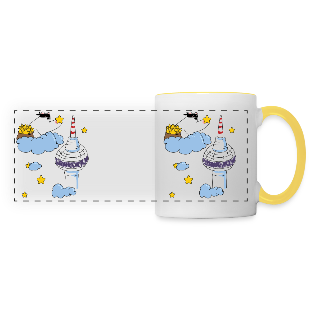 Berliner Bär bei Nacht - Tasse zweifarbig - white/yellow