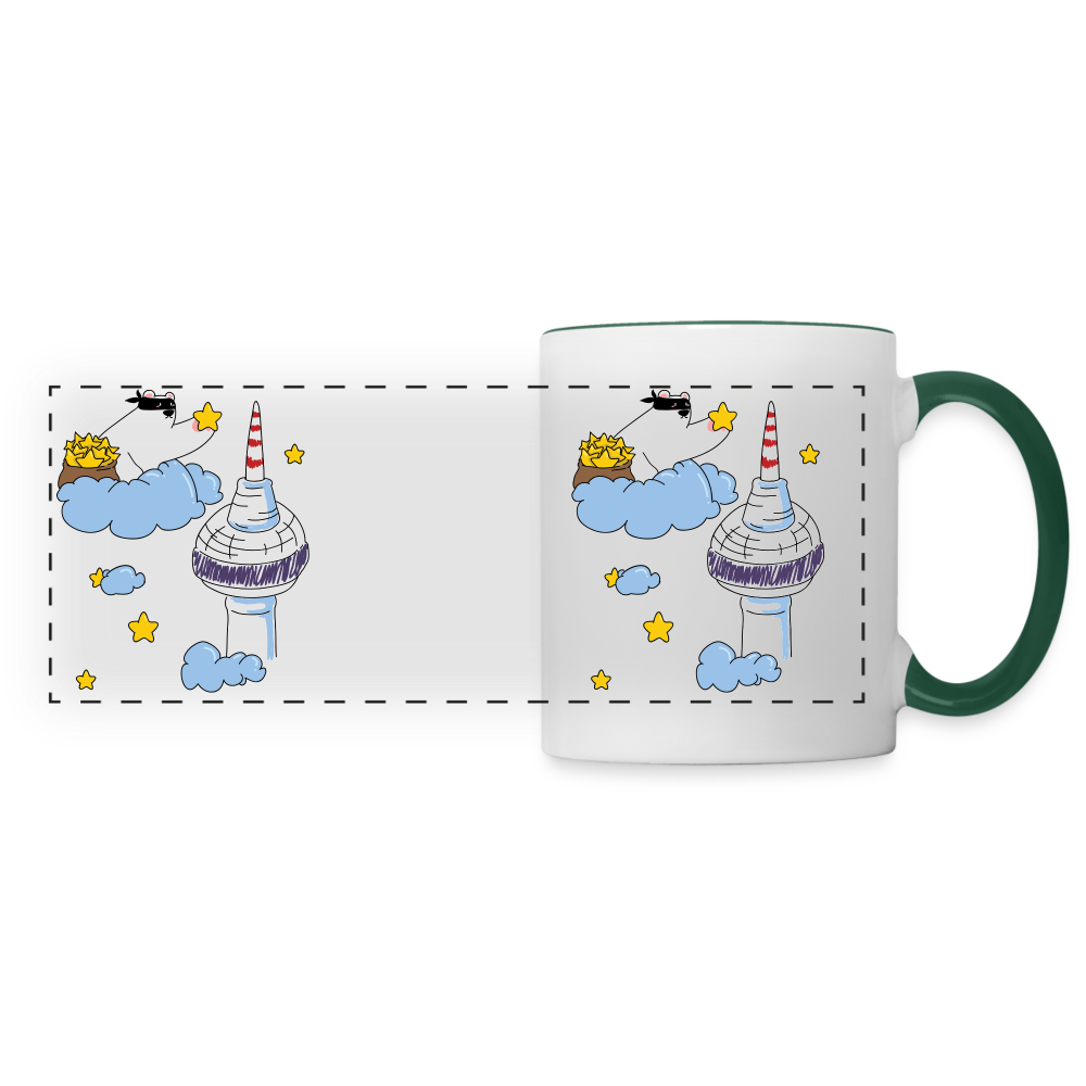 Berliner Bär bei Nacht - Tasse zweifarbig - white/dark green