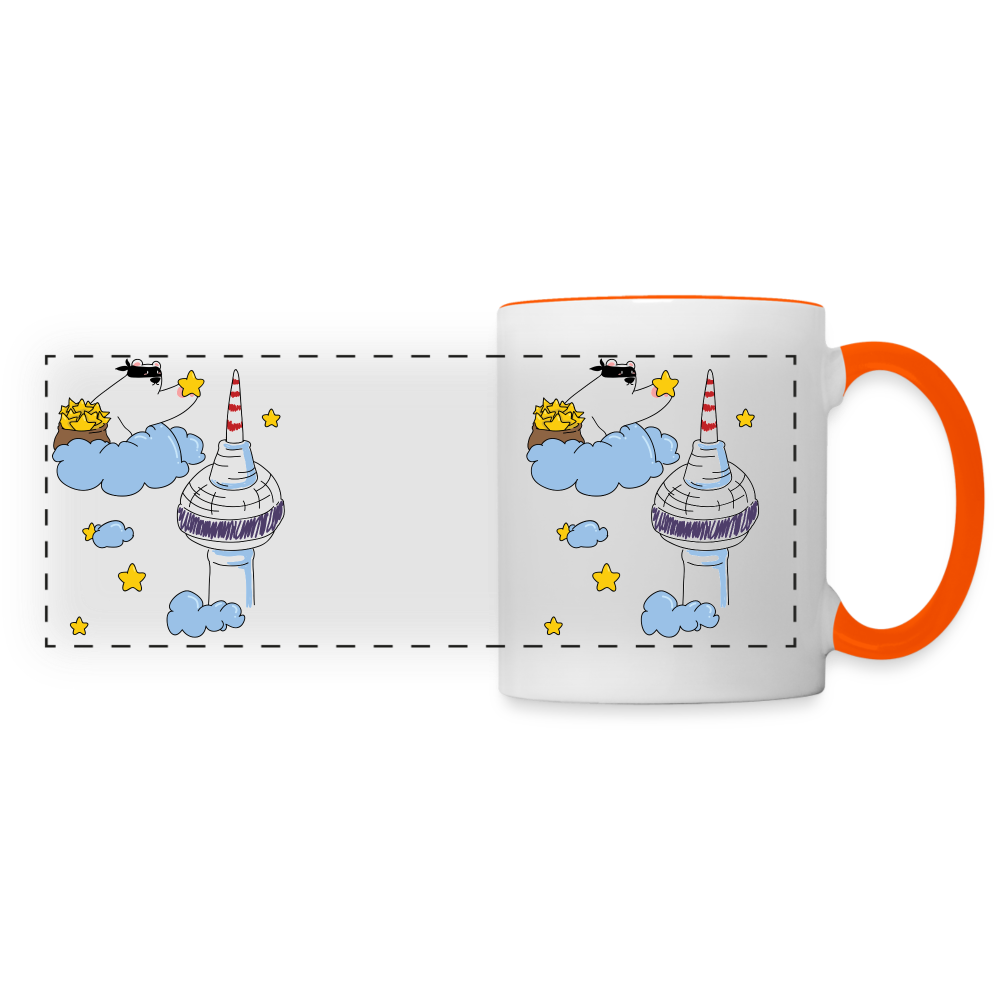 Berliner Bär bei Nacht - Tasse zweifarbig - white/orange