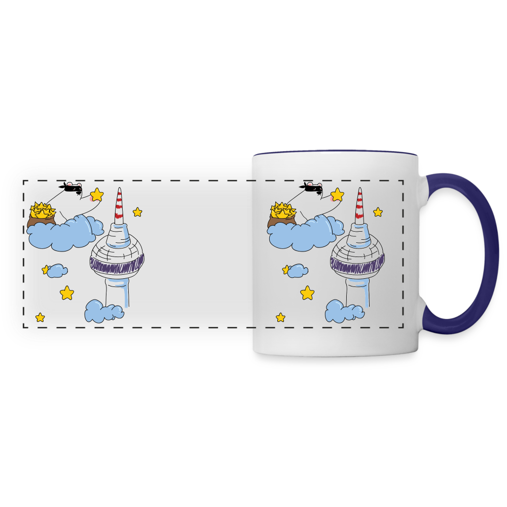 Berliner Bär bei Nacht - Tasse zweifarbig - white/cobalt blue
