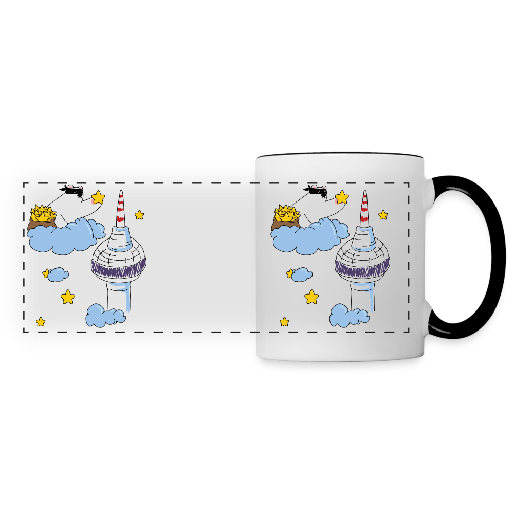 Berliner Bär bei Nacht - Tasse zweifarbig - white/black