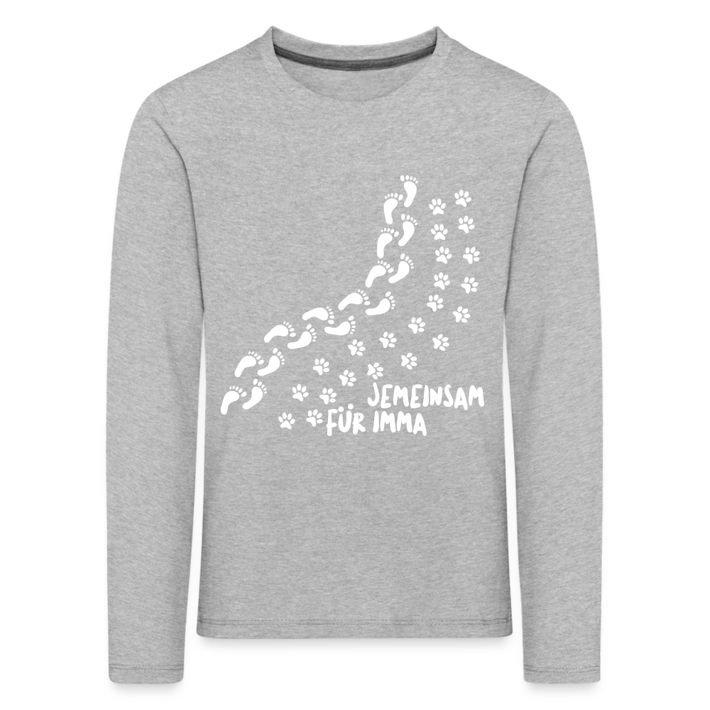 Jemeinsam Für Imma - Kinder Langarmshirt - heather grey