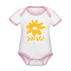 Dufte - Baby Bio-Kurzarm-Kontrastbody - white/rose