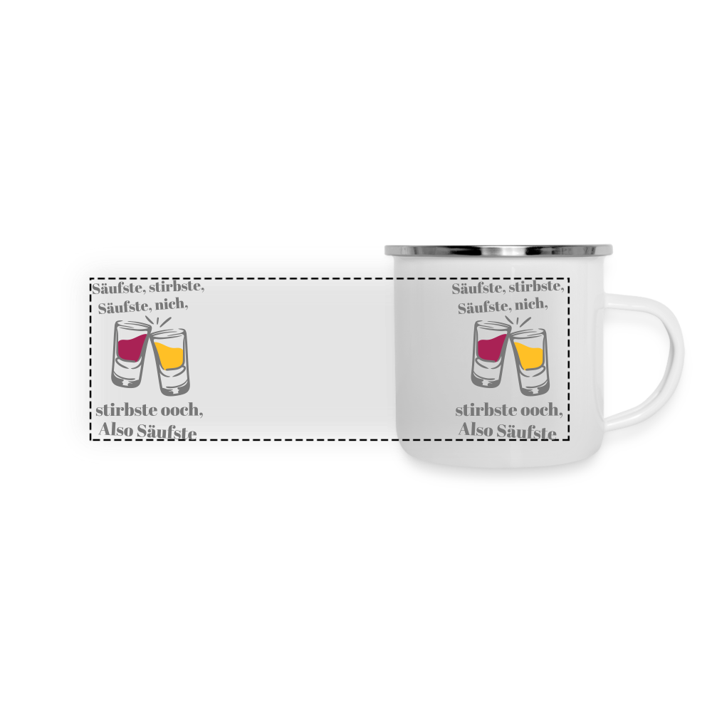 Säufste - Emaille Tasse - white