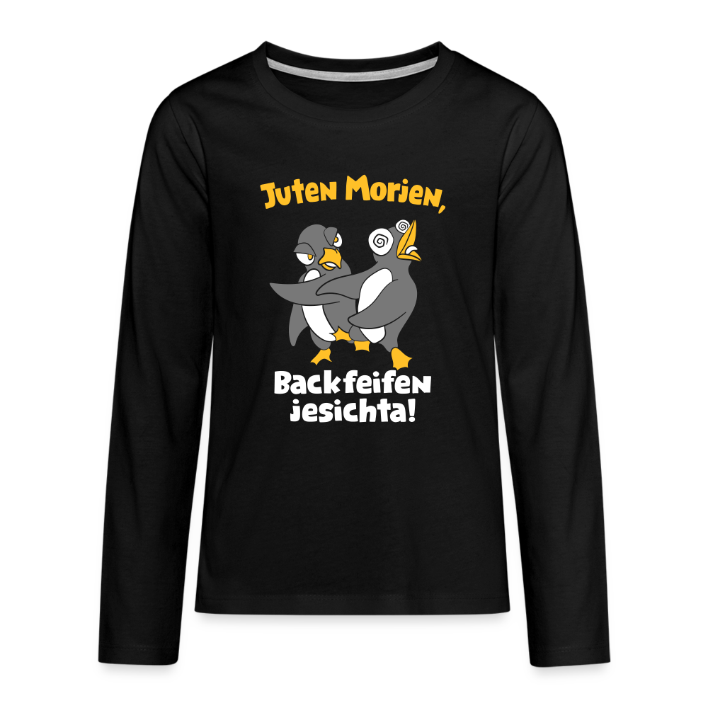 Juten Morjen, Backfeifenjesichta! - Teenager Langarmshirt - black