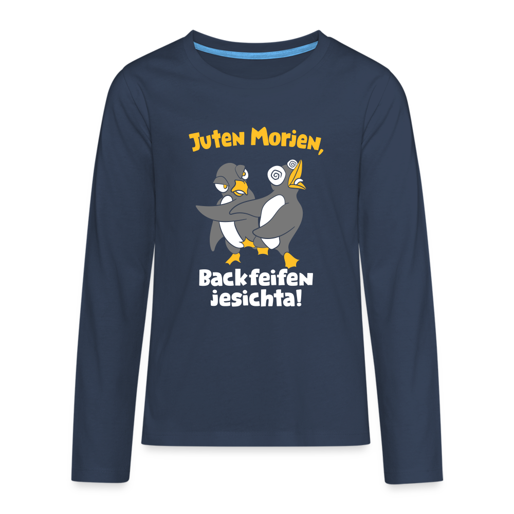 Juten Morjen, Backfeifenjesichta! - Teenager Langarmshirt - navy