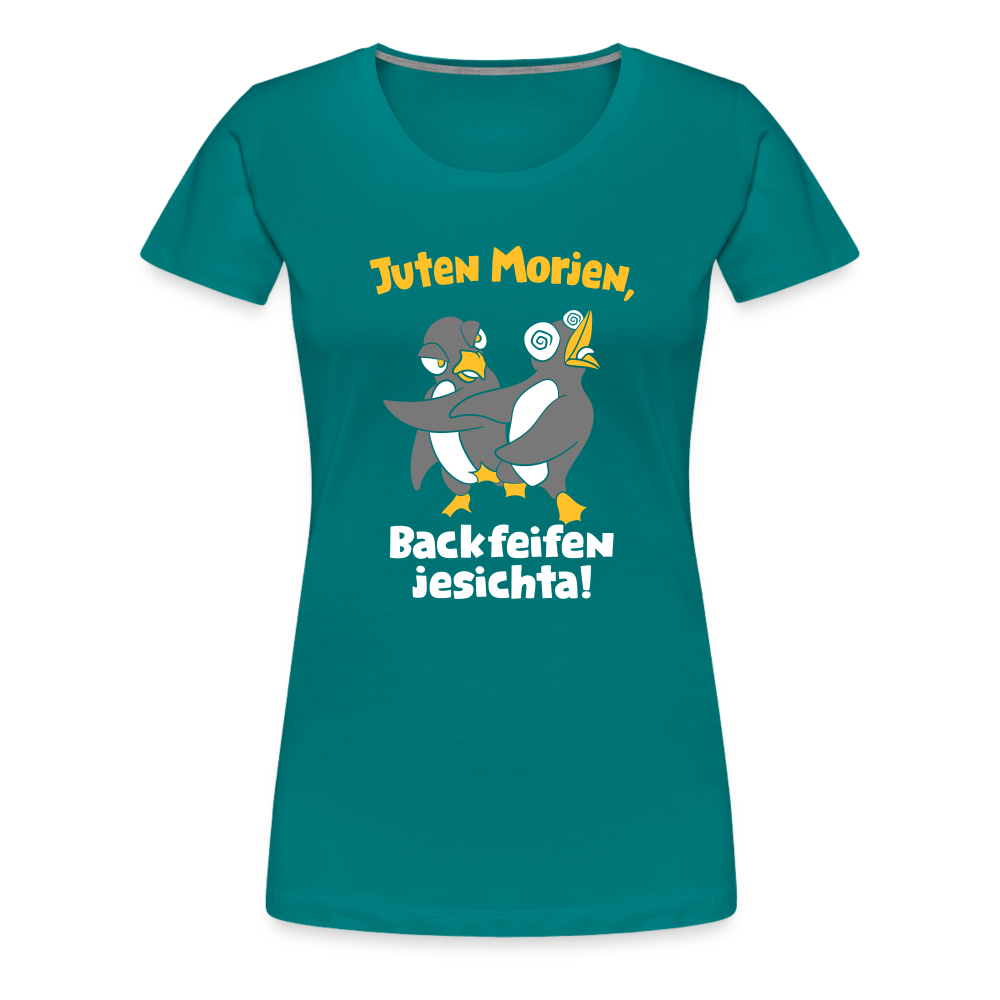 Juten Morjen, Backfeifenjesichta! - Frauen Premium T-Shirt - diva blue