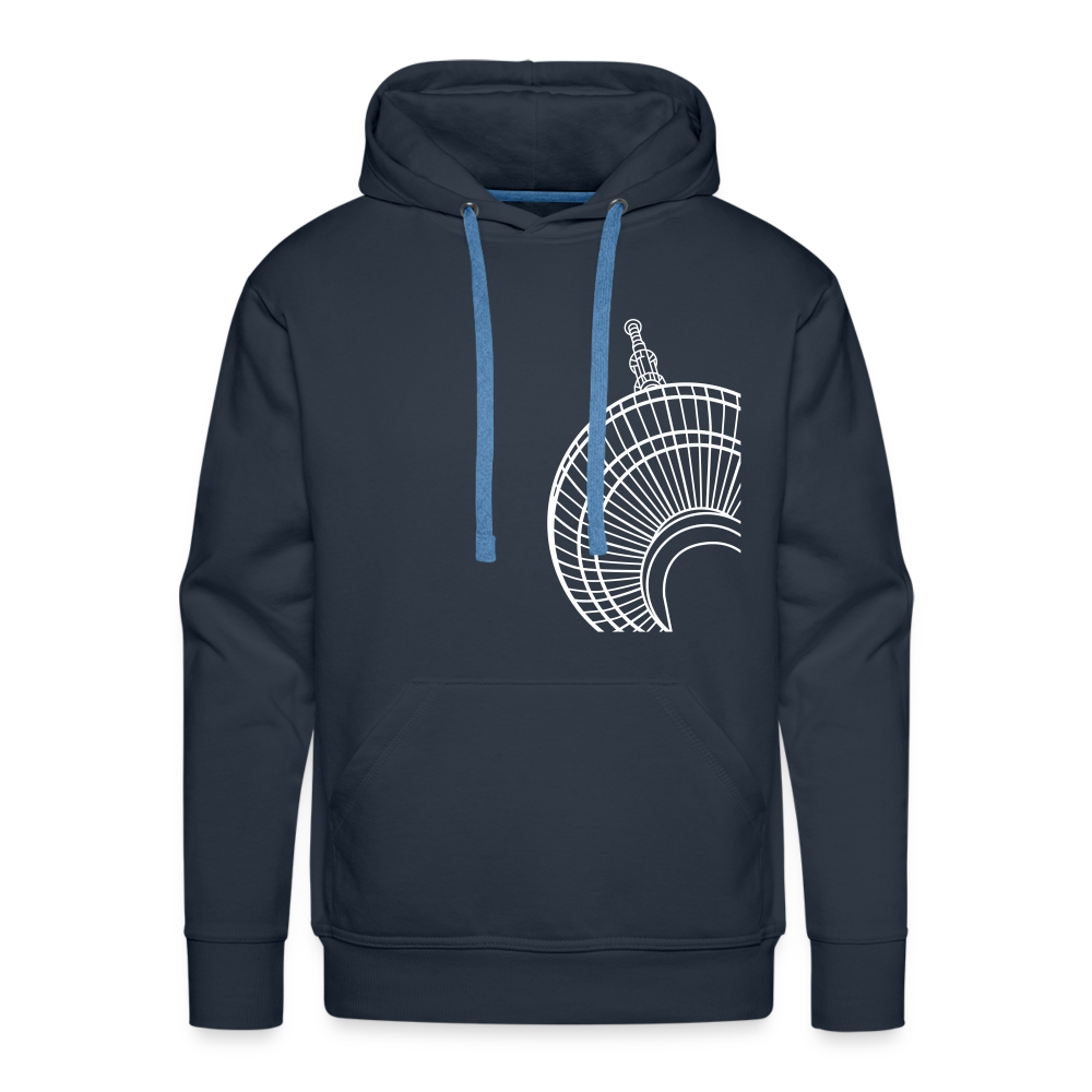 Der Turm von unten - weiß - Männer Premium Hoodie - navy