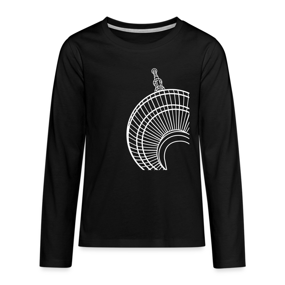 Der Turm von unten - weiß - Teenager Langarmshirt - black