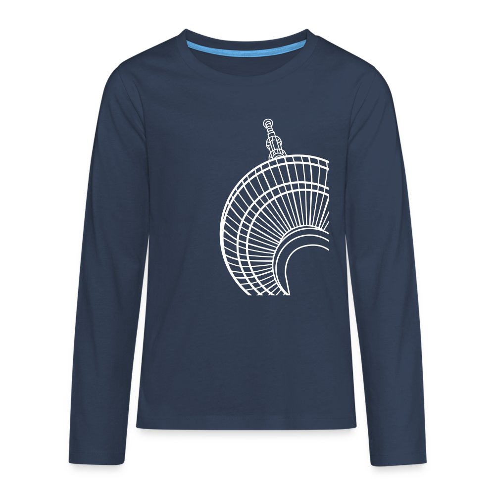 Der Turm von unten - weiß - Teenager Langarmshirt - navy